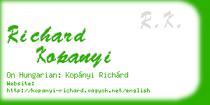 richard kopanyi business card