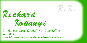 richard kopanyi business card